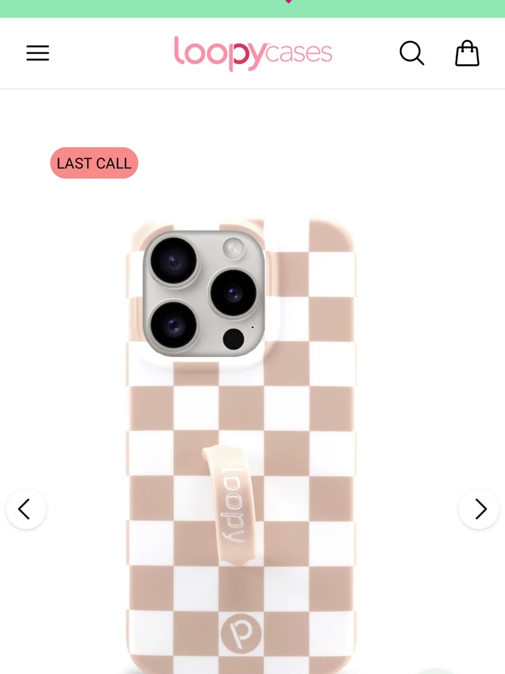 iPhone 15 Pro Sand Dollar Checkered Loopy Case